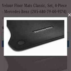 Velour Floor Mats Classic, Set, 4-Piece - Mercedes-Benz