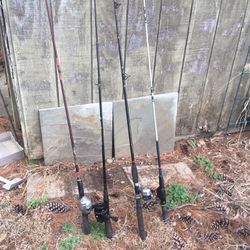 2 open face fishing poles reels and rods for Sale in Tallmadge, OH - OfferUp