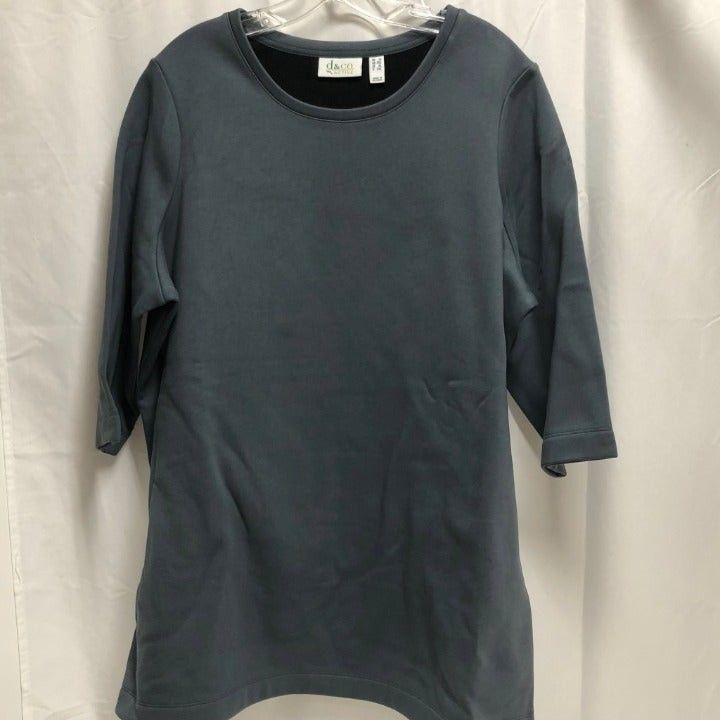 Denim & Co. Active Fleece-Back Jersey Tunic w/ Side Zippers