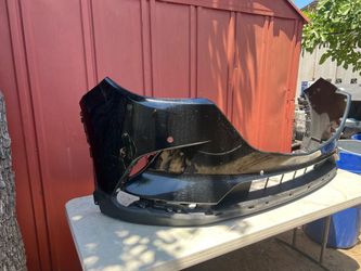 2016-2019 MAZDA  CX-9. FRONT BUMPER COVER ORIGINAL OEM BLACK COLOR SMALL DAMAGE SEE PICTURES