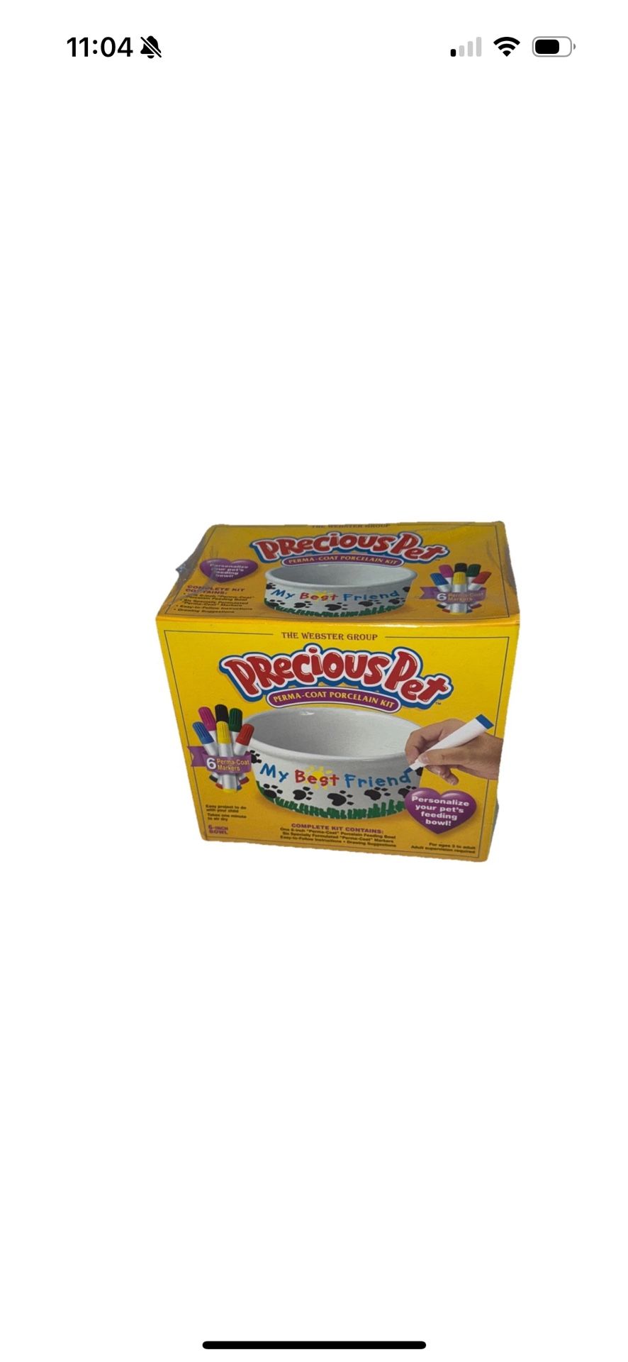 Precious Pet Perma-Coat Porcelain Design Your Own 6" Pet Bowl Craft Kit Ages 4+