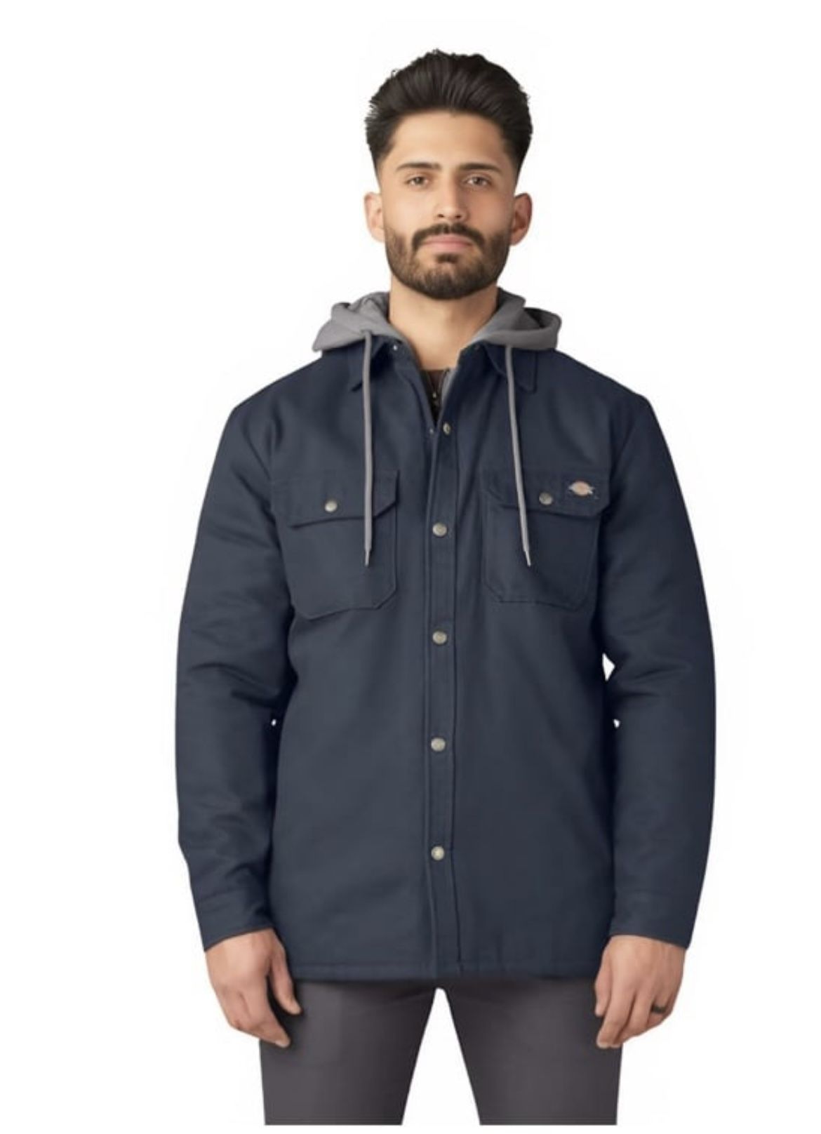 Dickies Casual Water Repellent Hooded, navy Shirt Jacket (Men's), Size 3XL. (Y)