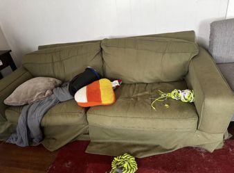 vintage green low to ground couch