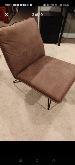 brown faux leather pillow lounge accent chairs