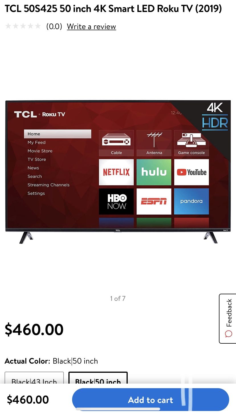 50 Inch TCL smart tv 4K