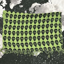 Green Skull Pattern Scarf Wrap 