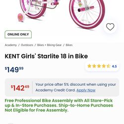 Kent sales starlite bike