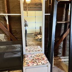 Hall Tree - Entry way mirror and seat with storage