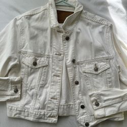 American Eagle White Jean Jacket 
