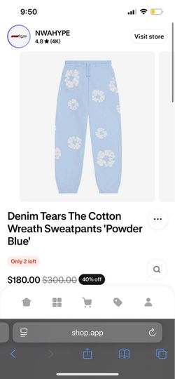 Baby blue denim tears