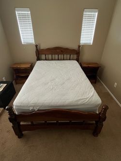 Wood Bed Frame and Bedroom set