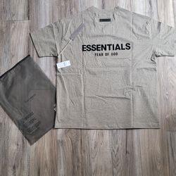 Essentials t shirt dark oat L