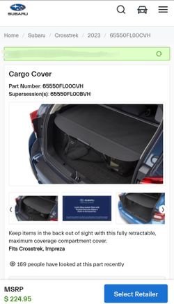 2023 Subaru Crosstrek Cargo cover