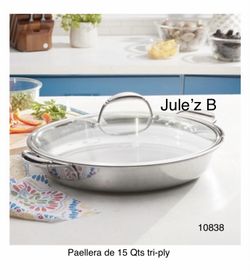 Princess House. Paellera De 15 Qts Tri-ply Nueva En Su Caja