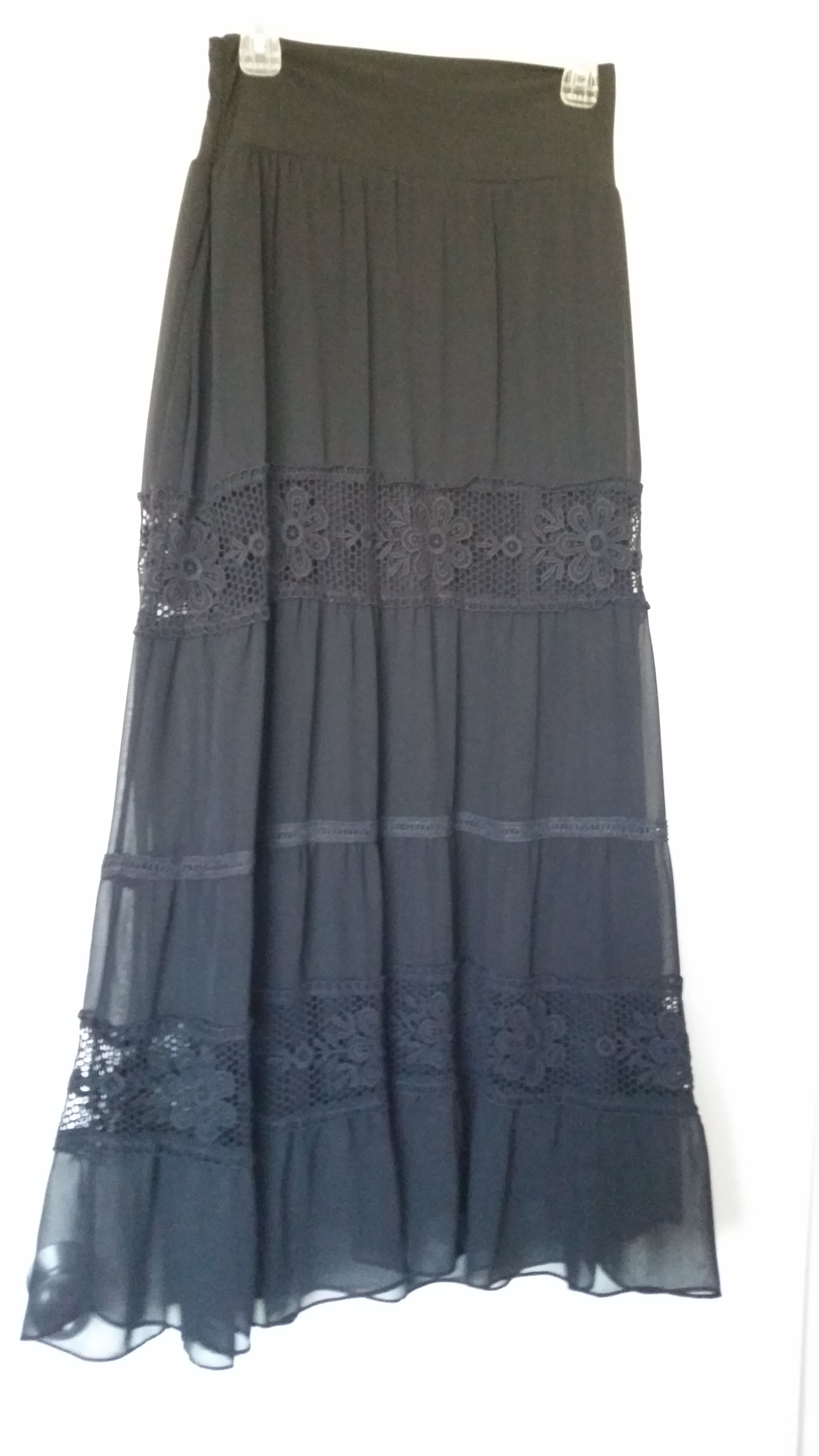 Bundle of women's skirts long black color shofan material dressy