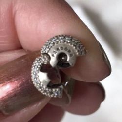 Excellent Condition 925 Sterling Silver Pandora Pave 7/7.5” Bracelet SALE Only $55  🍀