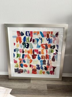 Contemporary Wall Art Painting Decor With Frame 33”x33”