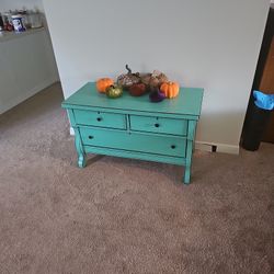 Refinished Table With Drawers