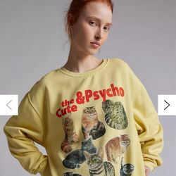 Cute Cat Crew Neck Sweatshirt, S\M