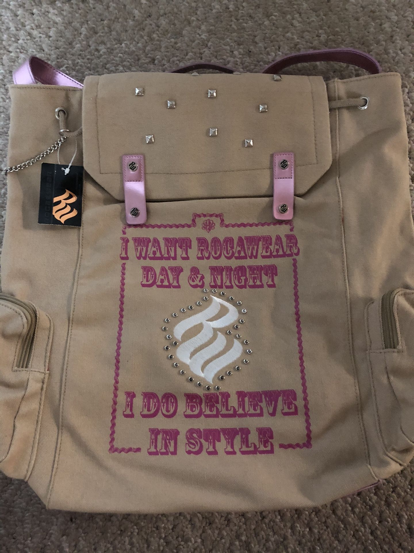 Rocawear Hot Pink/ Tan Backpack