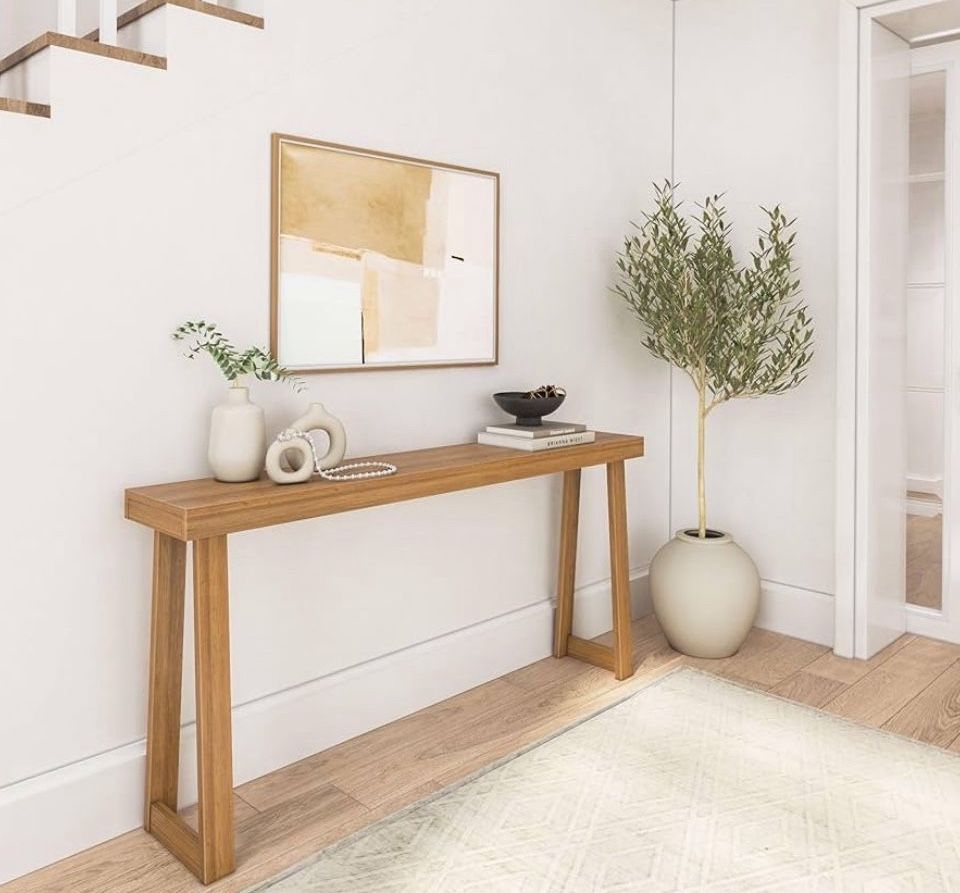 Open Box Plank+Beam Solid Wood Console Table, 66 Inch, Sofa Table, Narrow Entryway Table for Hallway, Behind The Couch, Living Room, Foyer, Easy