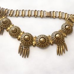 Antique Brass Tribal Necklace 