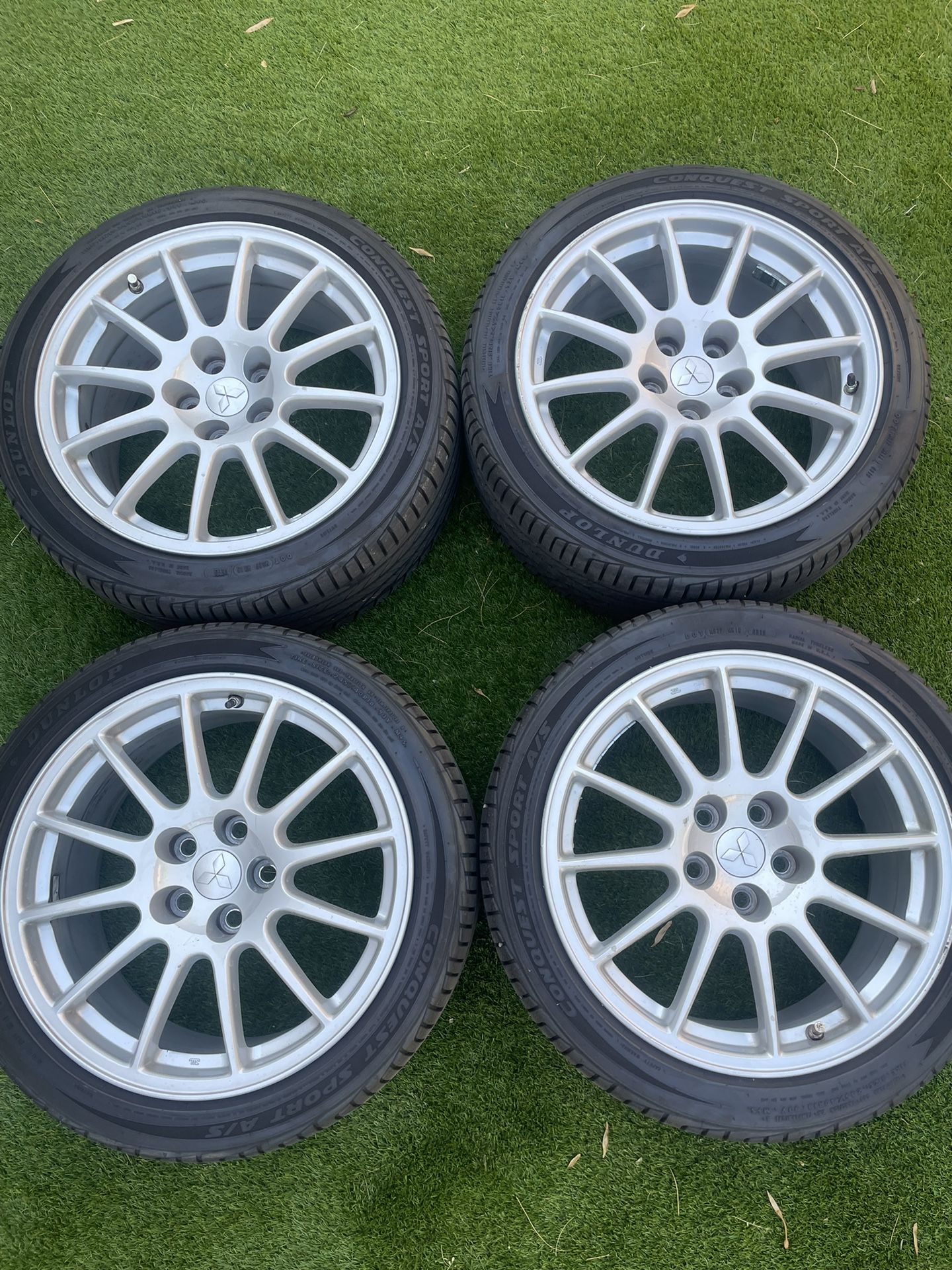 Evo X OEM Stock Wheels Mitsubishi Lancer Evolution Silver 18x8 Rims Tires