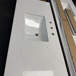 48” Quartz Countertop Only For Bathroom Vanity 
