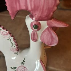 Vintage 10” Portugal Lucky Rooster Ceramic Hand Painted Folk Art Figurine Signed