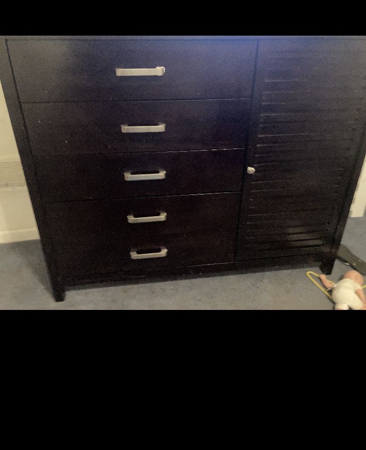 Black Dresser with nightstand matching