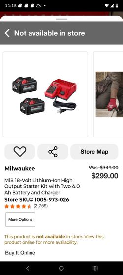 Milwaukee Red lithium battery xc6.0 2 pack