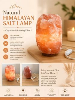 🧡✨ Natural Himalayan Salt Lamp – Cozy Glow & Relaxing Vibes ✨🏡