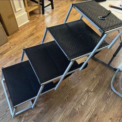 NEW Extra Wide Foldable Portable Dog Car Steps + Pet Ramp For Car SUV or Truck