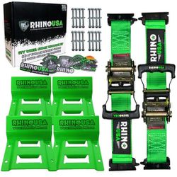 Rhino UsA UTV Wheel Chock Tie-Down Kit ( Green)