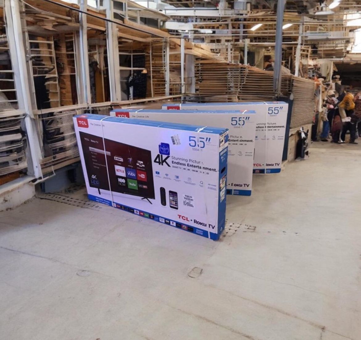HD176 55” TCL smart 4k Roku led tv 