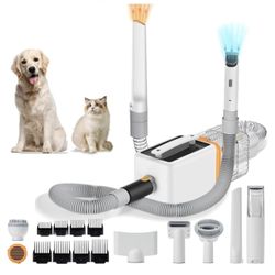 Dog Grooming Kit, 3 in 1 Pet Hair Removal Tool, 15000pa Pet Grooming Vacuum for Dogs, 7 Suction Levels and 6 Grooming Tools Provide Pets with a Deligh