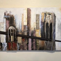 Brooklyn Bridge Inspired | Mixed Media Urban Decor