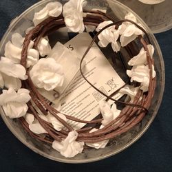 Two Packs Of White Rose Wedding Garlands With Lights 8ft Each