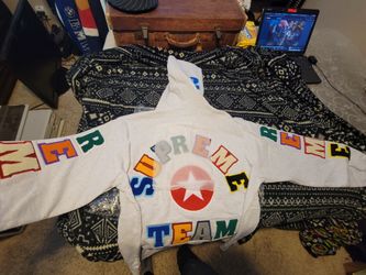 Supreme Team Chenille Grey Hoodie xxl