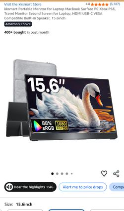 NEVER OPENED BRAND NEW kksmart Portable Monitor for Laptop MacBook Surface PC Xbox PS5, Travel Monitor Second Screen for Laptop, HDMI USB-C VESA Compa