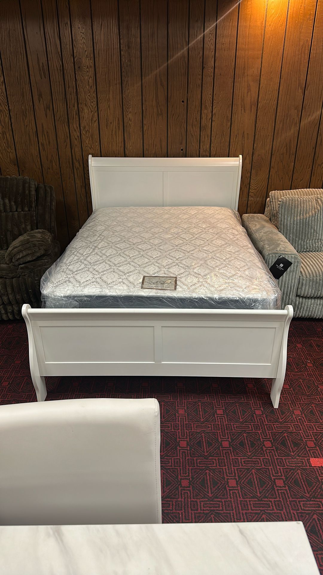 White Full Size Bed Frame