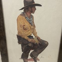 New Gordon Snidow “Colorado Coolade” 1978 Coors Cowboy Print 23 1/2” W x 33 1/2” H 