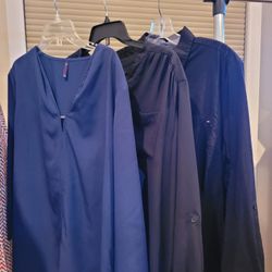 3 Blue And Black Shirts