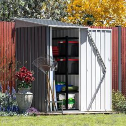 Outdoor Storage Metal Shed, 3 x 3 ft. Garden Tool Shed with Single Lockable Door for Patio Lawn Backyard (11.92 sq ft), NEW