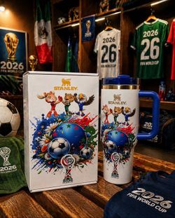 2026 FIFA World Cup Soccer Tumbler 40oz with Handle | World Championship Footbal