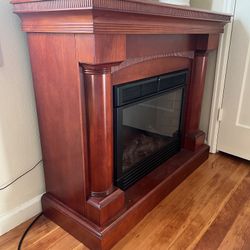 Mahogany Wood Fake Fireplace