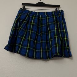 Plaid Green, Blue & Black  Hot Topic Skirt