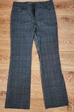 Women's Black And White Glen Check Pants Size 12