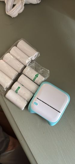 Thermal label printer with rolls