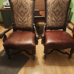 Valencia Genuine Leather Upholstered  Armchair (Set of 2)